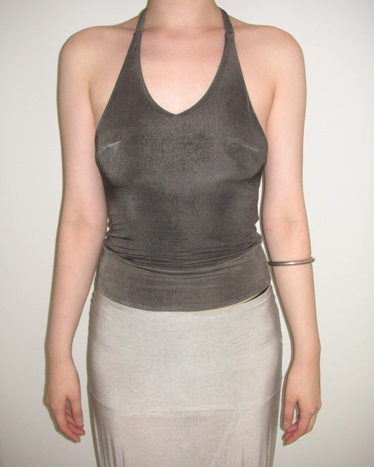 Block Halter T - Charcoal