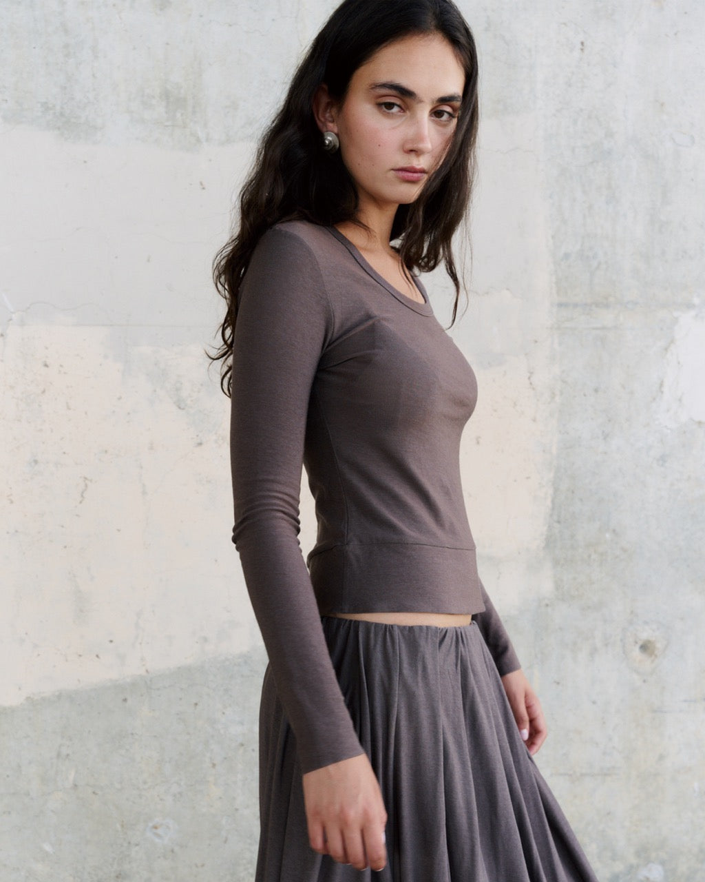 Block Long sleeves - Charcoal Brown