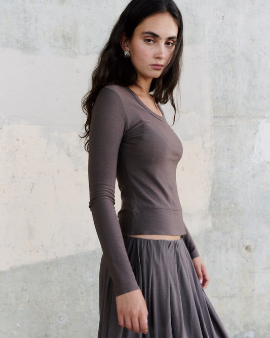 Block Long sleeves - Charcoal Brown