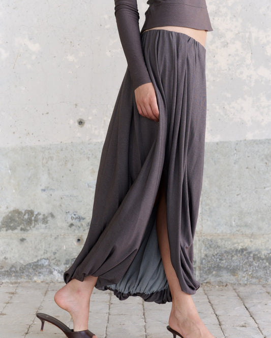 Cascade Skirt - Charcoal Brown